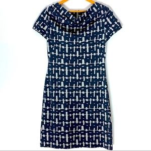 Banana Republic Gray Geometric Print Dress Sz 10